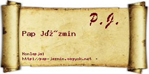 Pap Jázmin névjegykártya