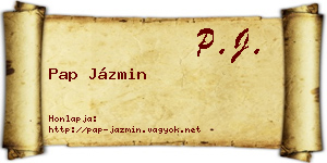 Pap Jázmin névjegykártya